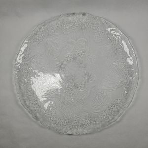 Christmas Holiday Divided Embossed Glass Serving D